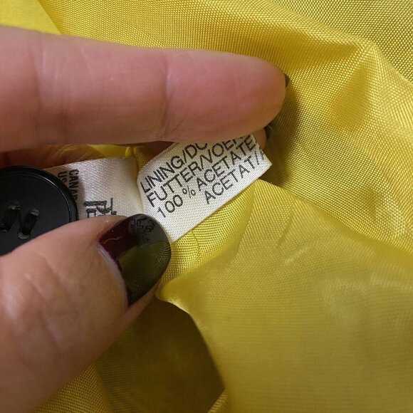 Laurel By Escada Jacket Linen Wool Grey Glen Plaid Yellow Academia Blazer - Picture 14 of 16